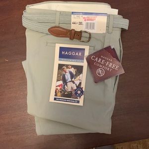 Men’s light green chino paints with belt 44x30